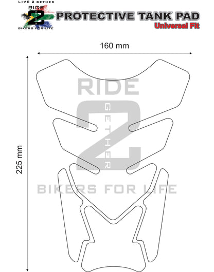 Universal Fit Yellow and Black Skull Tank Pad Protector. Aprilia, BMW, Ducati, Honda, Kawasaki, KTM, MV Agusta, Royal Enfield, Suzuki, Triumph, Yamaha