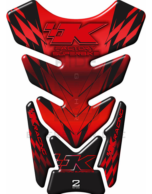 Kawasaki Factory Super Bike, Red and Black Tank Pad  Protector 2006 - 2022. K Racing