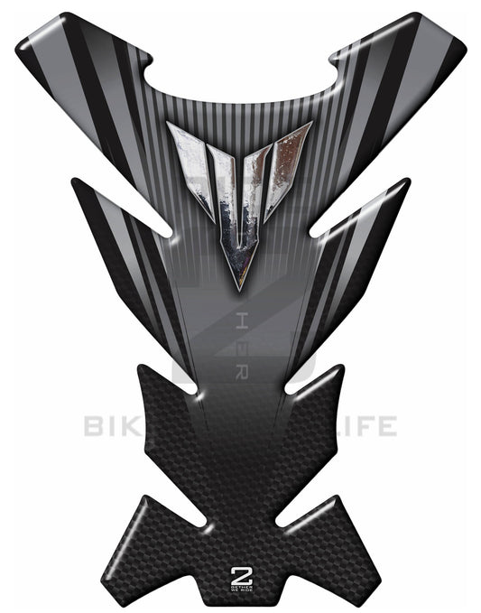 Yamaha MT Series. Black and Silver Grey Motor Bike Tank Pad Protectors. MT 01. MT 03. MT 07. MT 09. MT 10