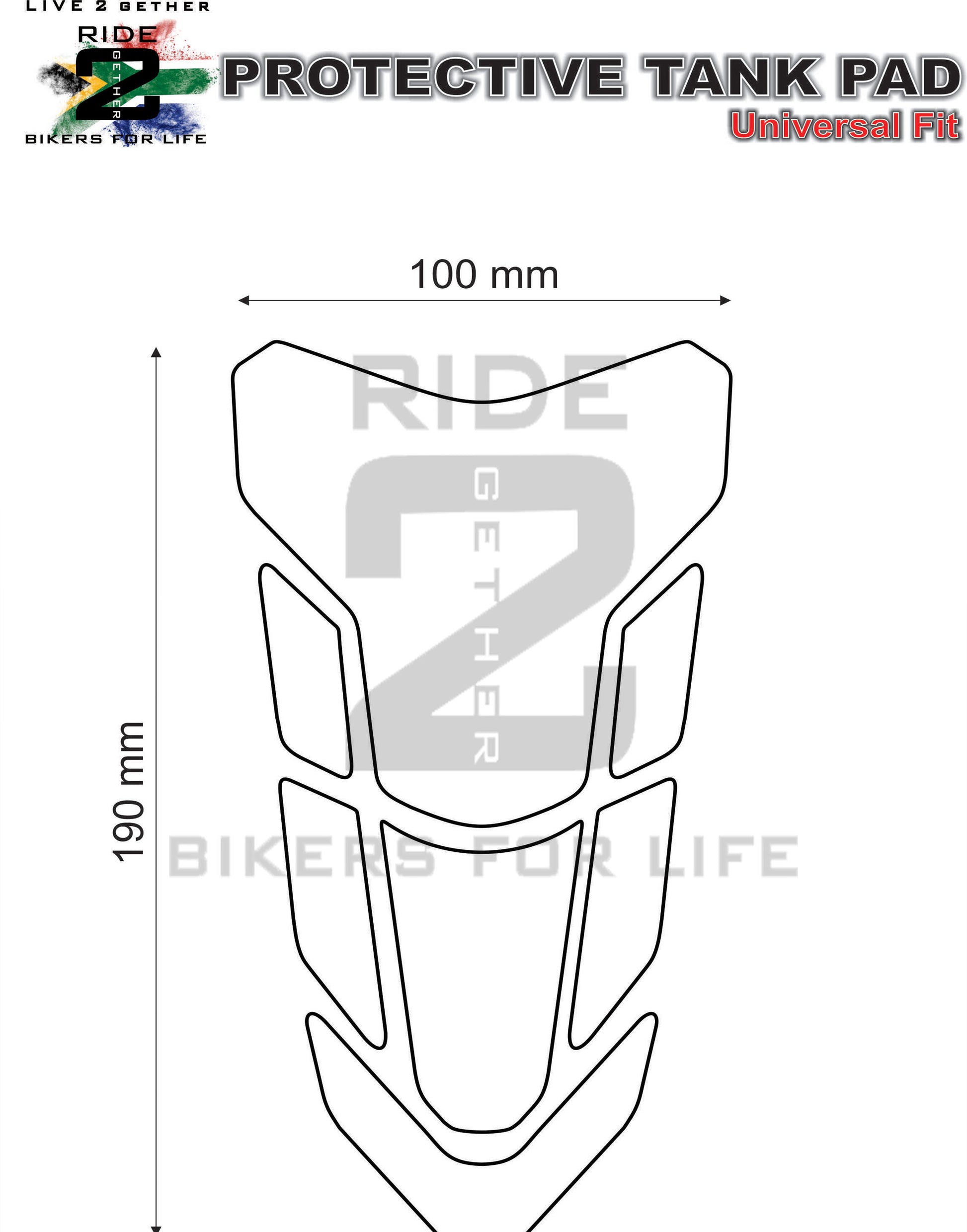 Ducati Black Motor Bike Tank Pad