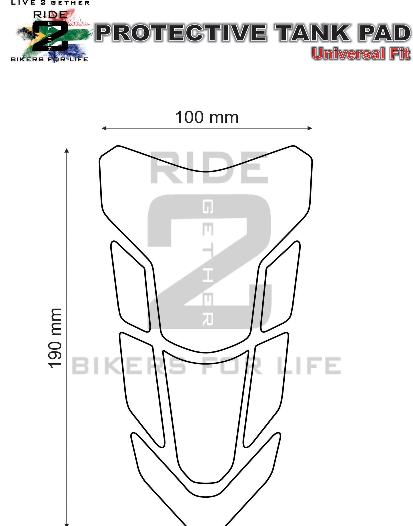 Ducati Black Motor Bike Tank Pad