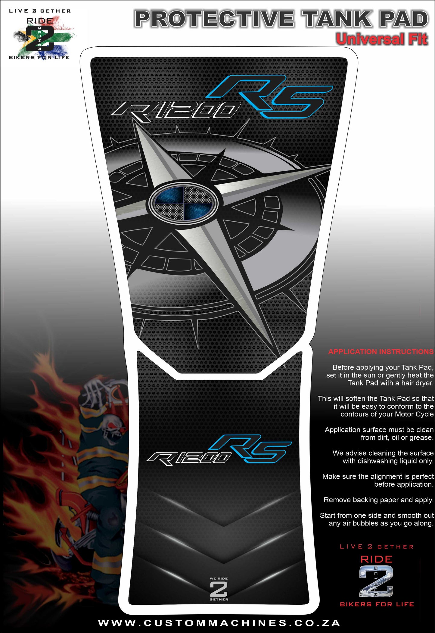 BMW R 1200 RS Silver Bike Tank Pad