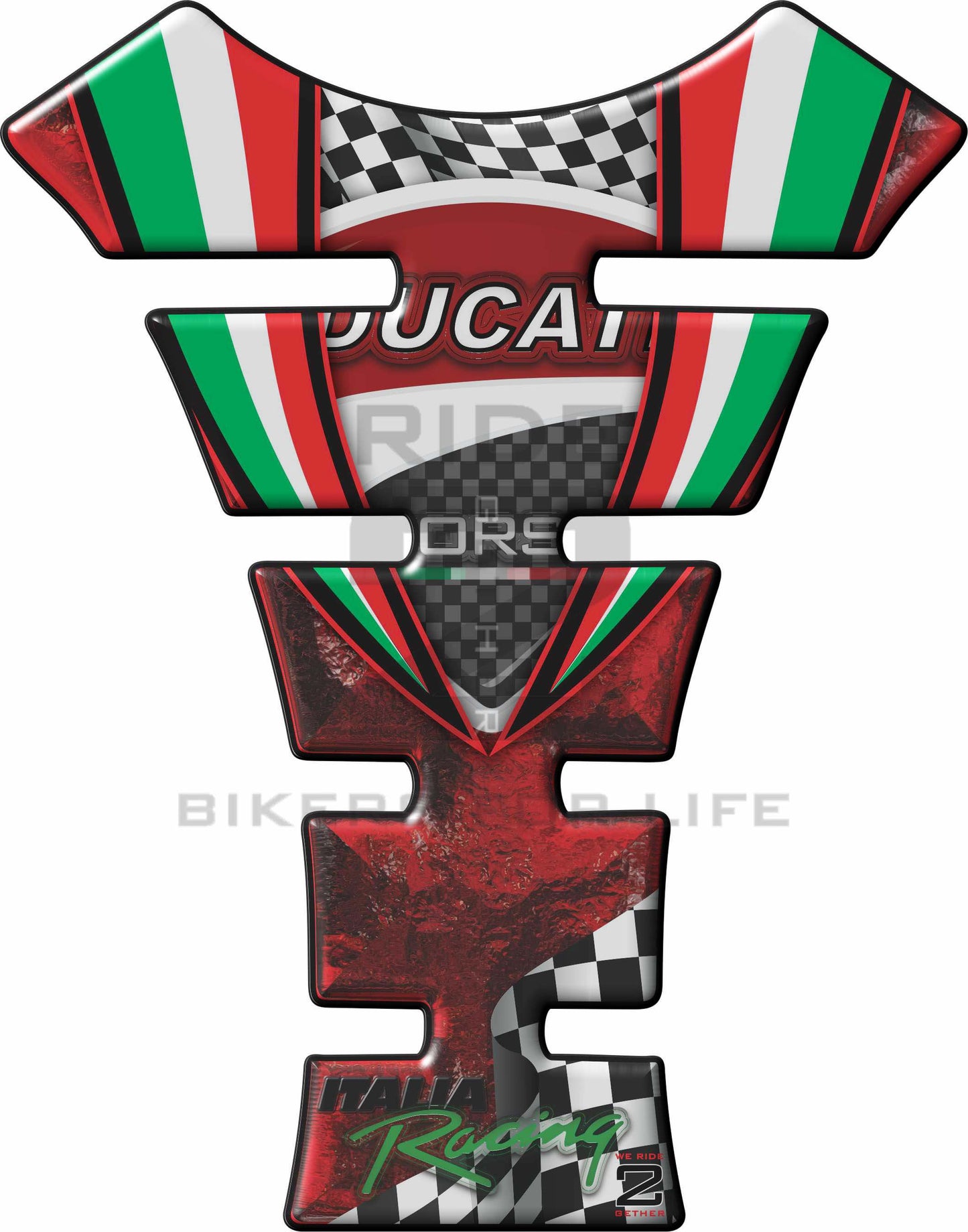 Ducati Red Pitted Motor Bike Tank Pad