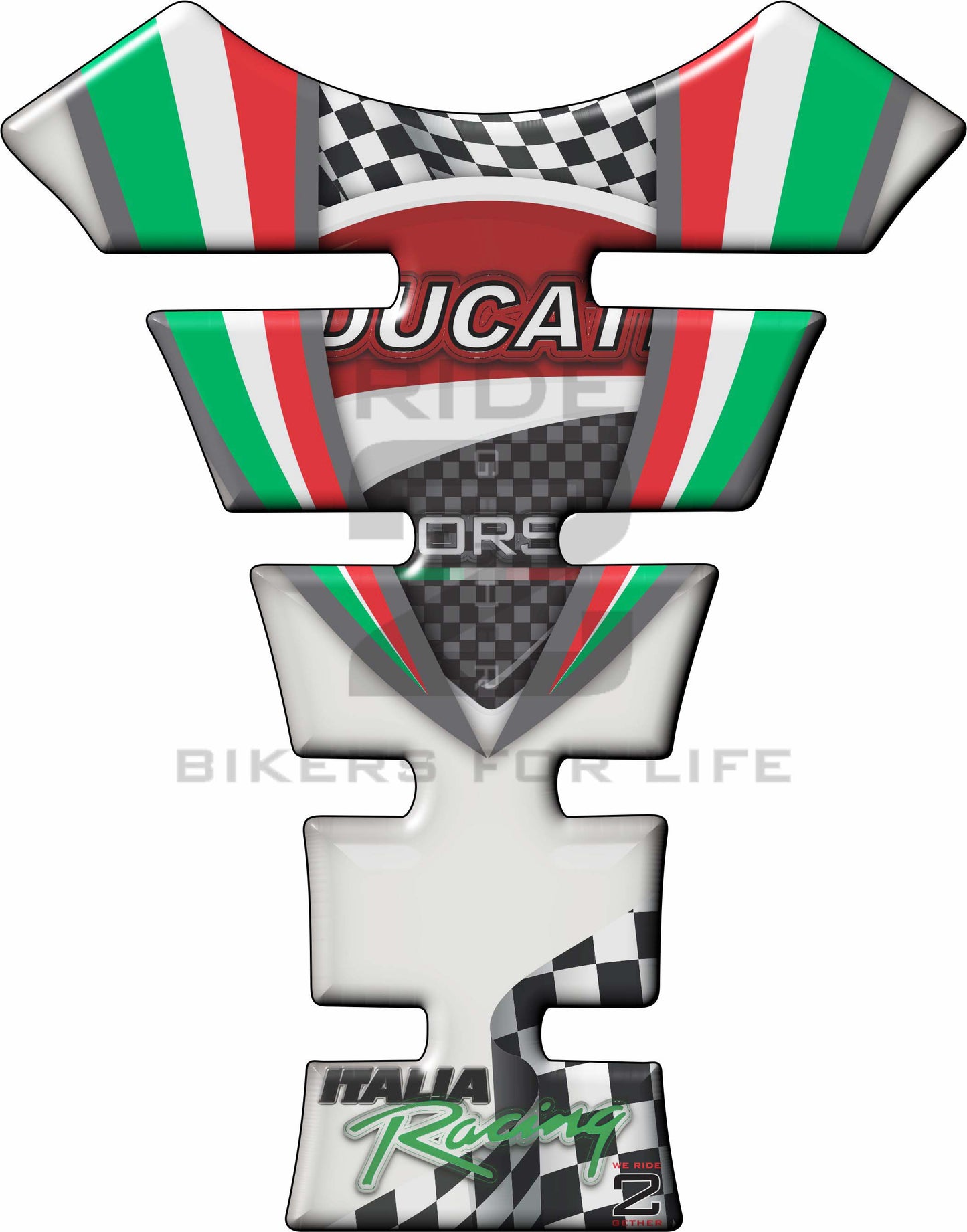 Ducati White Glass Motor Bike Tank Pad
