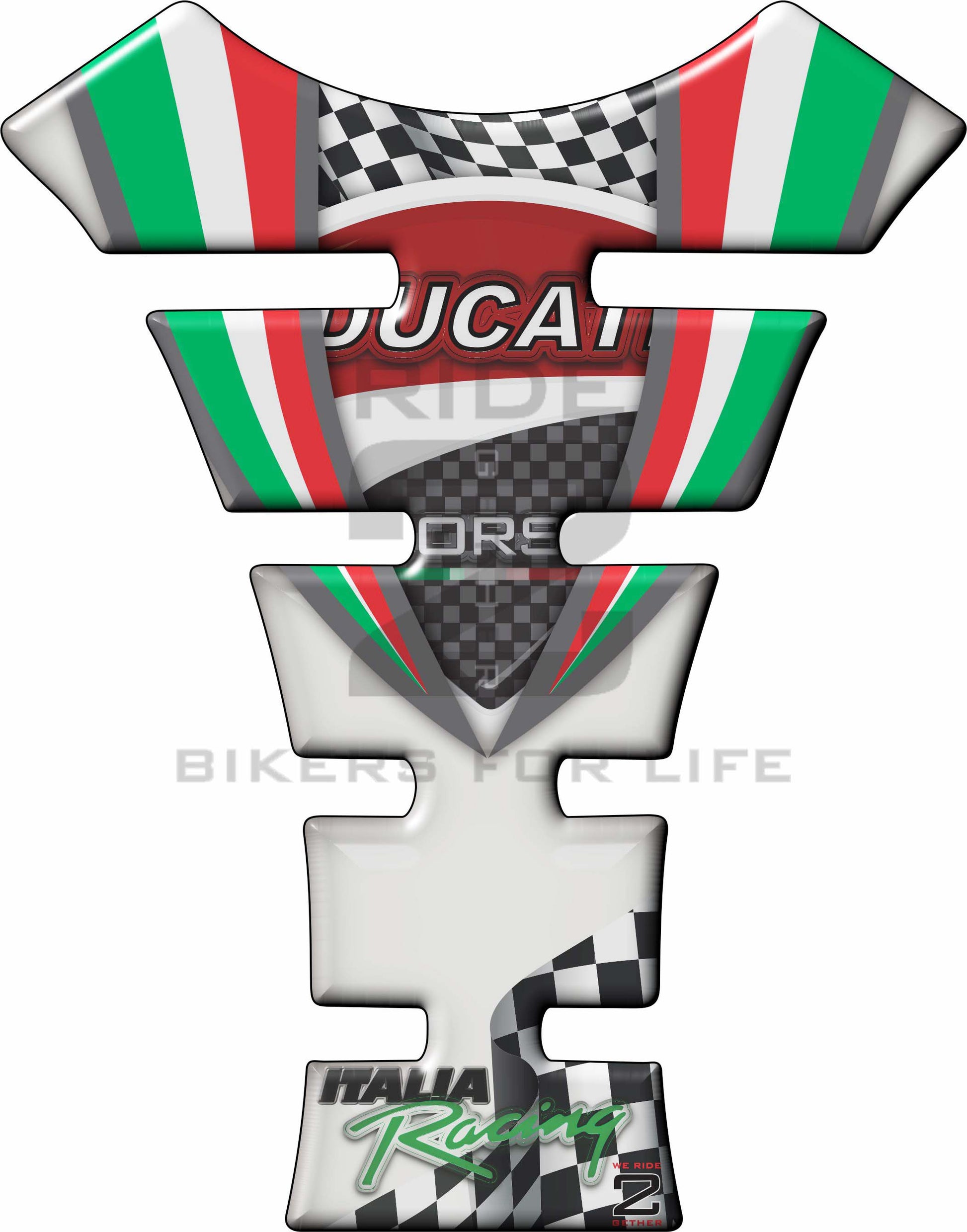 Ducati White Motor Bike Tank Pad