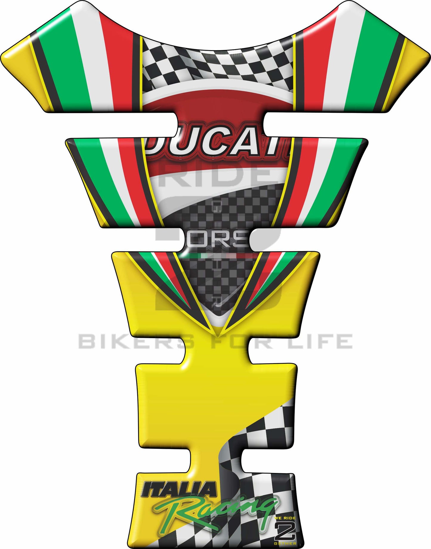 Ducati Yellow Standard Motor Bike Tank Pad
