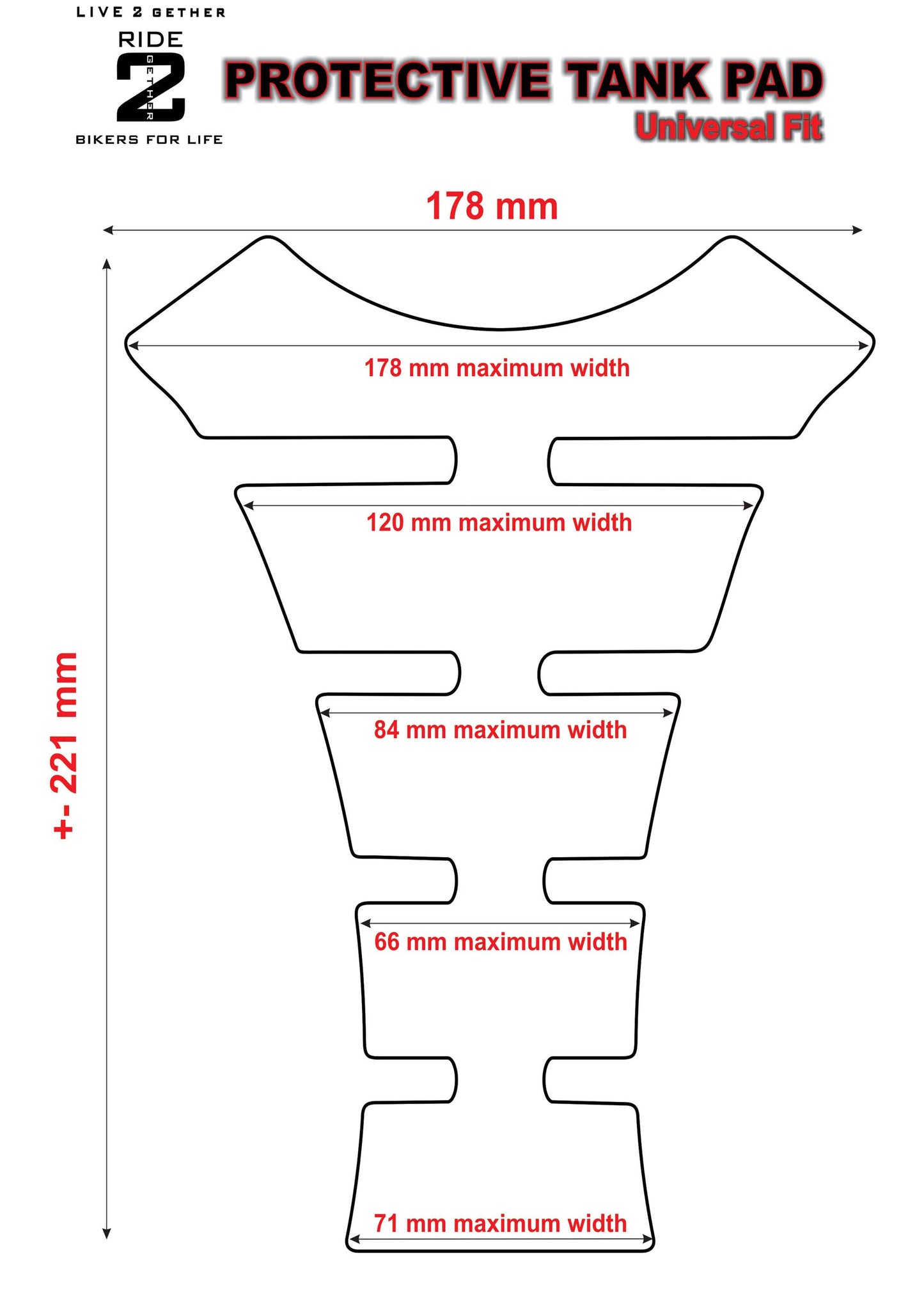 Ducati Red Standard Motor Bike Tank Pad