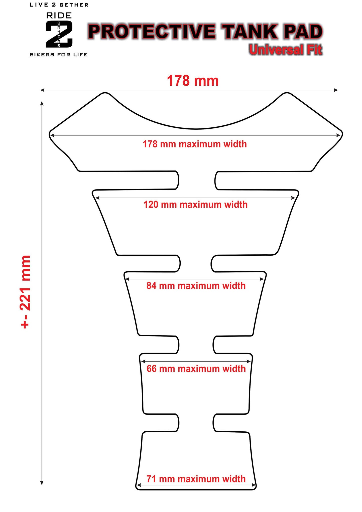 Yamaha Red Skull Motor Bike Tank Pad Protectors