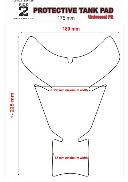 Red and Black Universal Fit Angelic Flaming Tank Pad Protector. A street pad which fits most models.
