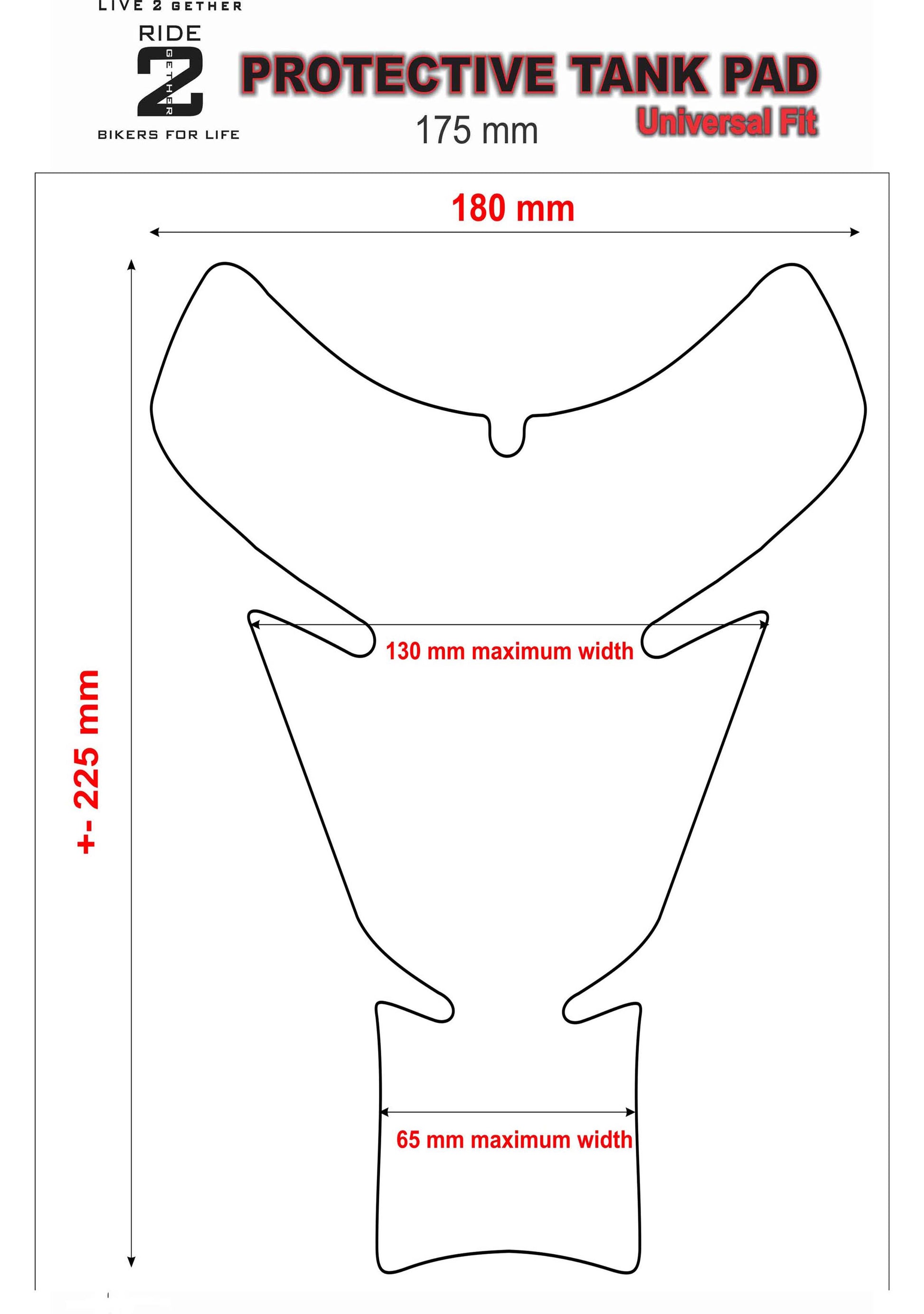 Universal Fit She Viking Warrior Tank Pad Protector. A Street Pad which fits most motorcycles.