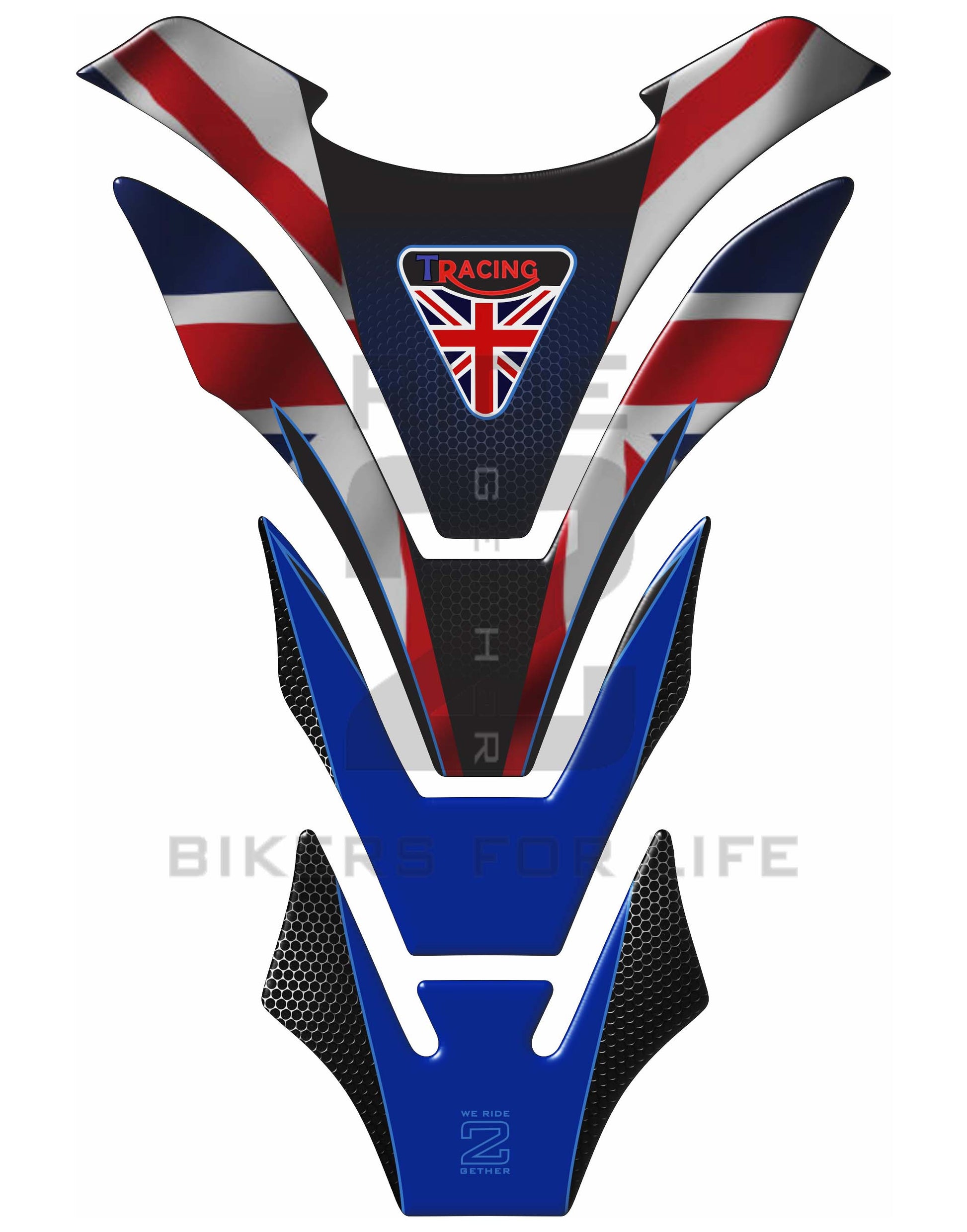 Triumph Blue Tank Pad Protector - Street Triple, Trident 660, Street Triple, Speed Triple 1200, Rocket 3, Bonneville, Triumph Speed Twin , Triumph Cafe Racer