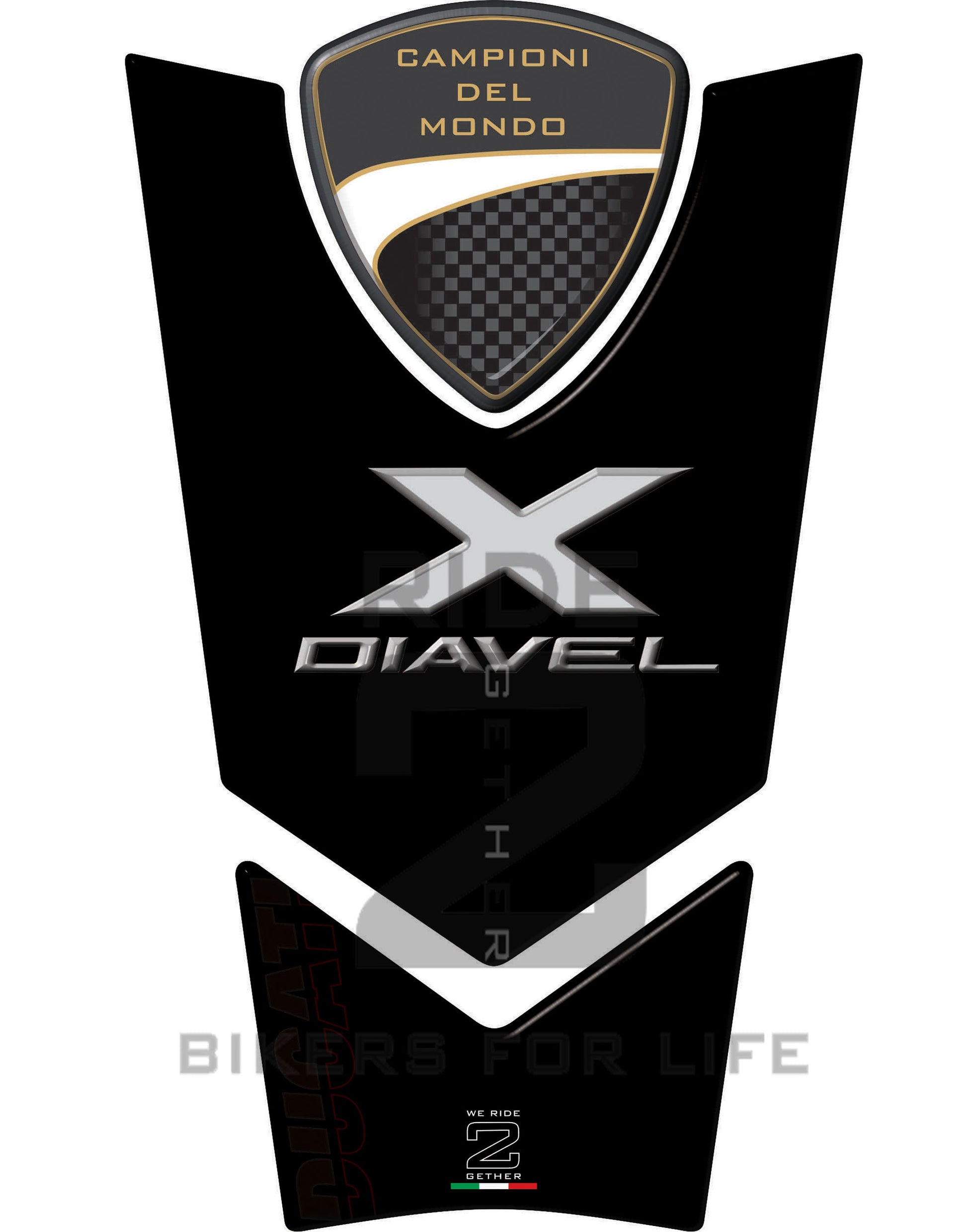 Ducati Black X Diavel Motor Bike Tank Pad